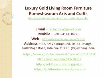 Luxury Gold Living Room Furniture Rameshwaram Arts and Crafts