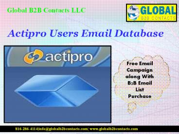 Actipro Users Email Database