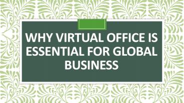 Why Virtual Office is Essential for Global Business