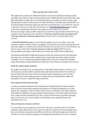 How to prepare for online tests