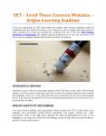 OET – Avoid These Common Mistakes - Avigna Learning Academy PowerPoint PPT Presentation