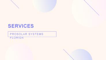 ProSolar Systems Florida Services