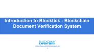 Introduction to Blocktick - Blockchain Document Verification System