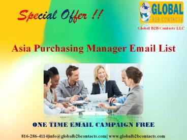 Asia Purchasing Manager Email List