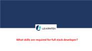 What skills are required for full stack developer?