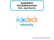 BASEMENT WATERPROOFING Do’s And Don’ts