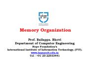 Internal Memory Organization - Department of Computer Engineering