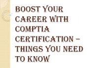 CompTIA Network+ and Related CompTIA Certifications