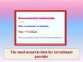 The most accurate data for recruitment provider PowerPoint PPT Presentation