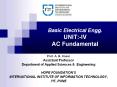 Basic Electrical Engineering - Department of Applied Sciences and Engineering PowerPoint PPT Presentation