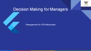Decision Making in Management