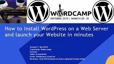 How to Install WordPress and launch your Website in minutes