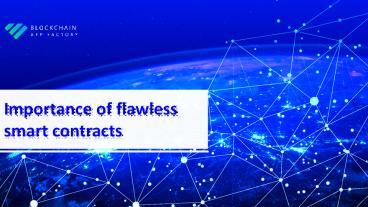 Blockchain Smart contracts
