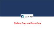 Shallow Copy and Deep Copy