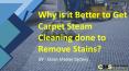 Why is it Better to Get Carpet Steam Cleaning done to Remove Stains? PowerPoint PPT Presentation