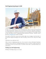 Civil Engineering Scope in UAE