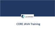 Core Java Training