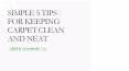Simple 5 Tips For Keeping Carpet Clean And Neat PowerPoint PPT Presentation