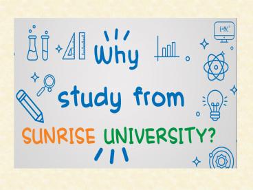 Why study From Sunrise University