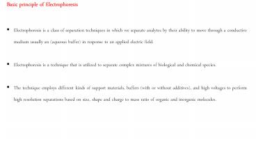 Electrophoresis