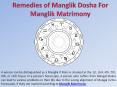 Remedies of Manglik Dosha For Manglik Matrimony PowerPoint PPT Presentation