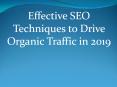 Effective SEO Techniques to Drive Organic Traffic in 2019 PowerPoint PPT Presentation