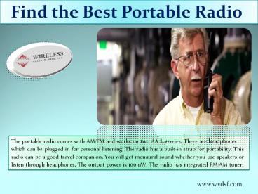 Find the Best Portable Radio