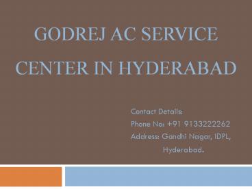 Godrej Ac Service Center in Hyderabad
