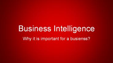 Business Intelligence Solutions Company