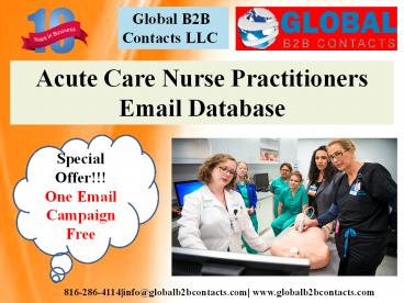 Acute Care Nurse Practitioners Email Database