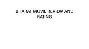 BHARAT MOVIE REVIEW AND RATING