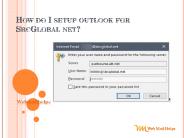 How do I setup outlook for SbcGlobal net?