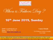Father’s Day, Sunday, 16 June 2019