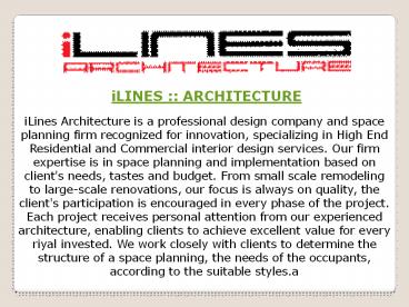 iLINES :: ARCHITECTURE