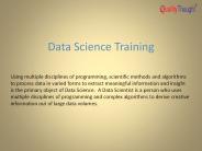 Data science training - Quality thought