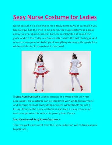 Sexy Nurse Costume for Ladies