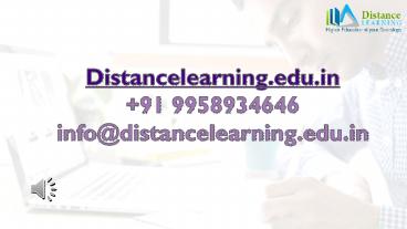 Distance Education MBA in General Management