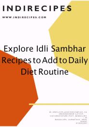 Explore Idli Sambhar Recipes to Add to Daily Diet Routine