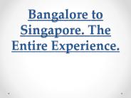 Bangalore to Singapore. The Entire Experience.