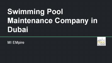 swimming pool maintenance companies Dubai
