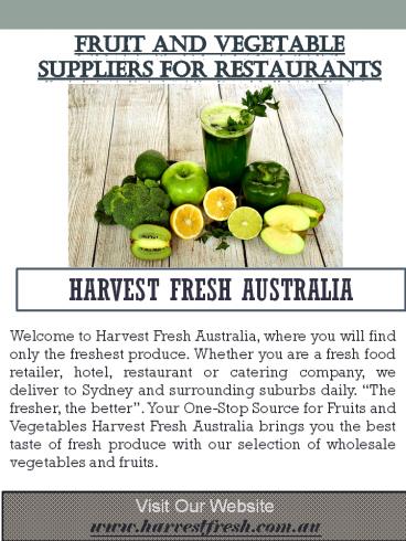 Fruit and Vegetable Suppliers for Restaurants presentation | free to ...