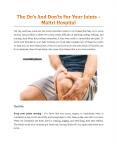 The Do’s And Don’ts For Your Joints - Maitri Hospital PowerPoint PPT Presentation