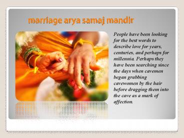 marriage arya samaj mandir