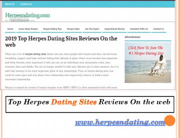 Herpes Dating Site - Meet Singles With Herpes