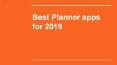 Best planner apps for 2019 PowerPoint PPT Presentation