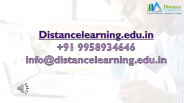 Distance Education PGDBM in Banking and Finance Management