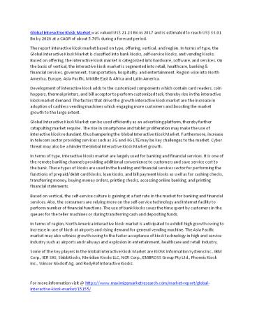 Global Interactive Kiosk Market