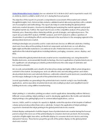 Global Printed Electronics Market