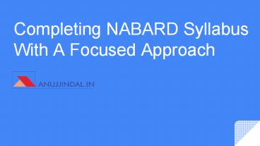 Completing NABARD Syllabus With A Focused Approach
