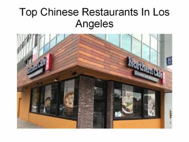 Best Chinese restaurants in Los Angeles